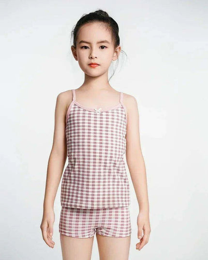 Cute Pink Cotton Sleeveless Summer Tank Top for Girls Aged 3-8 Years