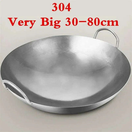 Premium 304 Stainless Steel Wok for Outdoor Culinary Adventures