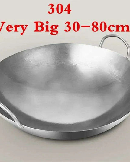 Premium 304 Stainless Steel Wok for Outdoor Culinary Adventures