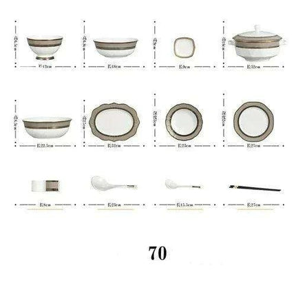 Luxury Bone-Inspired Outdoor Dining Set with Elegant Ceramic Tableware