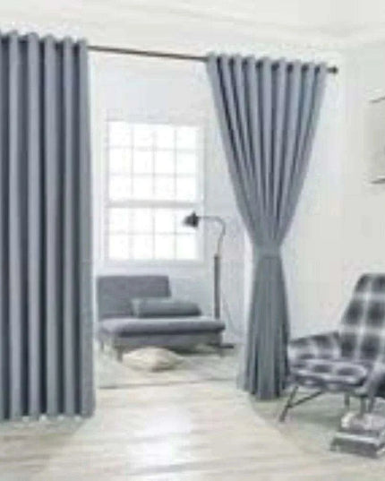 Oversized Grey Room Divider Curtains - 108" x 108" Set with Convenient Tie-Backs