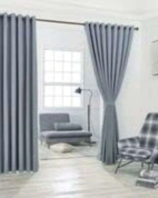 Oversized Grey Room Divider Curtains - 108" x 108" Set with Convenient Tie-Backs