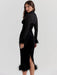 Chic Backless Midi Dress with Feather Details for Trendsetting Women
