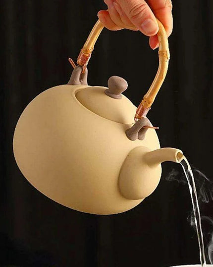 Artisan Clay Tea Set with Classic Kettle and Kung Fu Teapot for Elegant Brewing