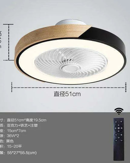 Modern Wooden Ceiling Fan with Remote Control & Adjustable LED Lighting