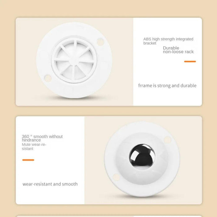 Self-Adhesive 360° Swivel Caster Wheels - Mini Stainless Steel Furniture Rollers with Universal Ball Mechanism