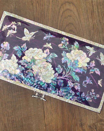 Elegant Mother of Pearl Jewelry Chest - Artisanal Wooden Organizer