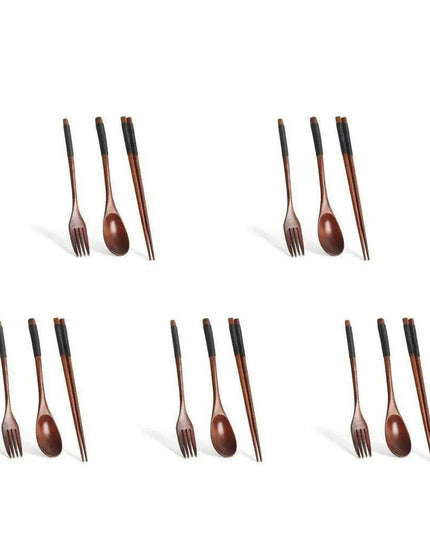Eco-Chic Japanese Dining Set: Elegant Wooden Spoon & Chopsticks for Gourmet Experiences