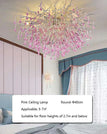 ceiling 40cm / pink crystal / warm light