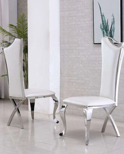 Luxurious Italian Dining Chairs Set of 2 with Stainless Steel Legs and Customized Style