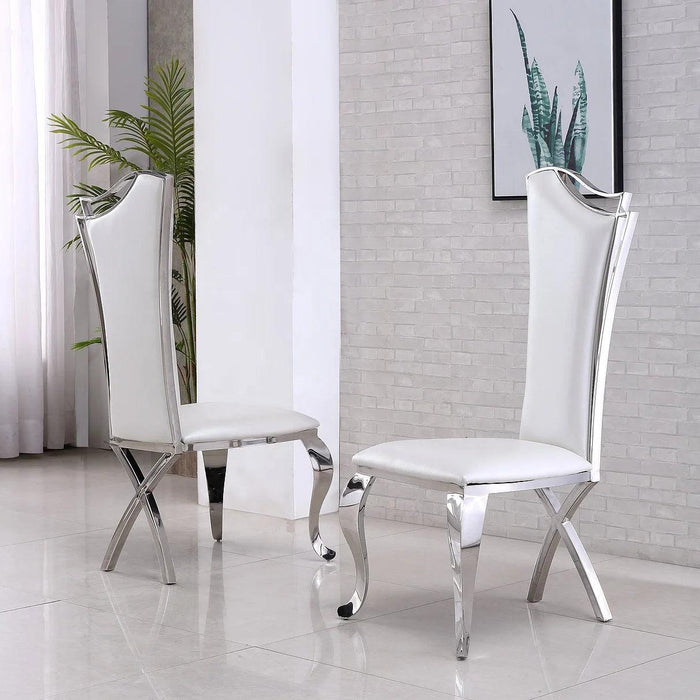 Luxurious Italian Dining Chairs Set of 2 with Stainless Steel Legs and Customized Style