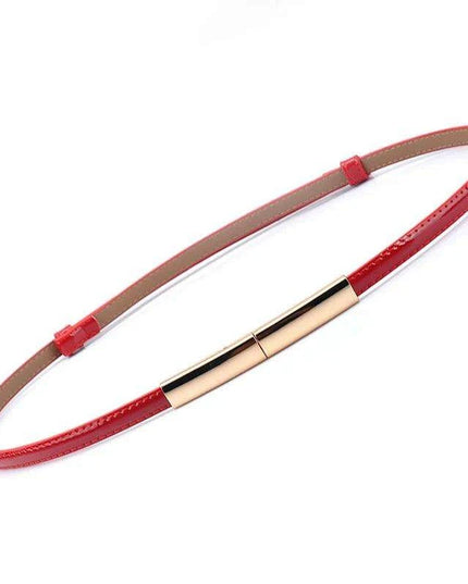 Colorful Women's Leather Belt with Elegant Gold Buckle - Perfect Accessory for Any Outfit