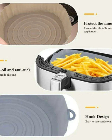 Sustainable 18CM Silicone Air Fryer Tray - Reusable Basket for Health-Conscious Cooking