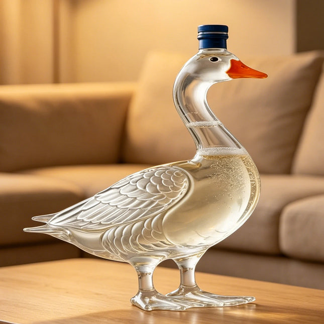 Frosted Glass Goose Whiskey Decanter – Personalized 1PC & 2PCS Set