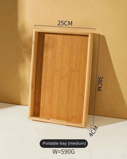 Japanese Bamboo Rectangular Serving Tray Set for Tea and Fruits - Elegant Design