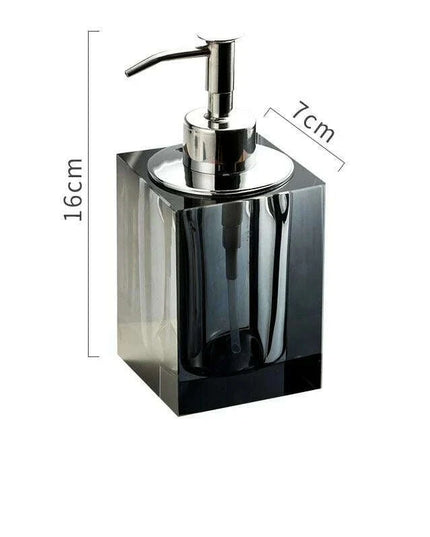 Sophisticated Square Hotel Glass Soap Dispenser with Polished Silver Pump for Contemporary Bathrooms
