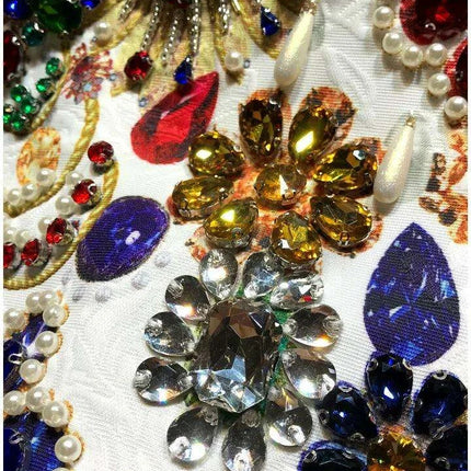 Glamorous Heavy Beaded Diamond A-Line Sleeveless Retro Court Dress