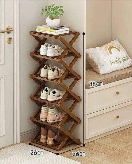 Elegant Expandable Bamboo Shoe Storage Rack with Customizable Tier Options