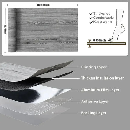 Wood Grain Self-Adhesive Floor & Wall Stickers