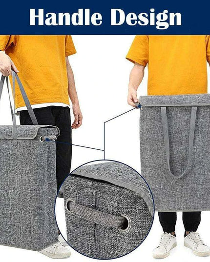 Stylish Waterproof Foldable Laundry Hamper - 45L Capacity with Lid