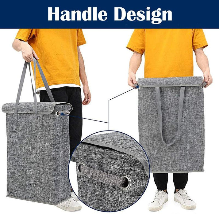 Stylish Waterproof Foldable Laundry Hamper - 45L Capacity with Lid
