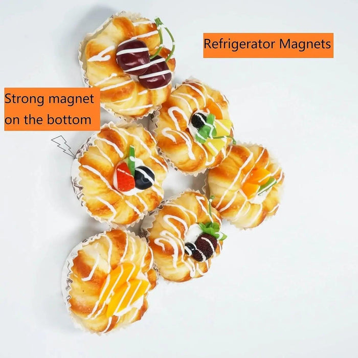 Realistic Faux Bakery Decor Set - 6 Lifelike Food Props for Kitchen and Shop Display