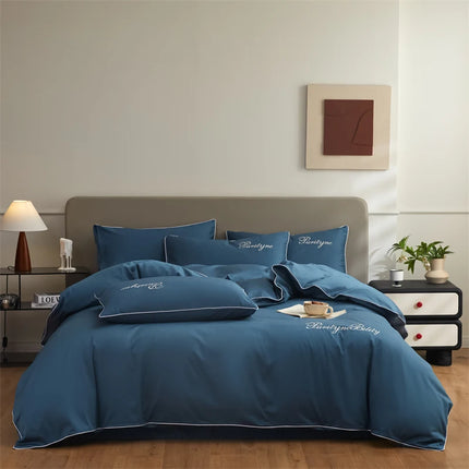 Monnom 100% Egyptian Cotton Duvet Cover Set - 3pcs, Soft & Durable
