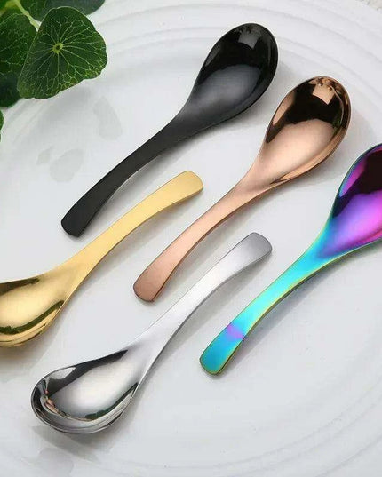 Elegant Multifunctional Japanese Stainless Steel Spoon for Soups, Desserts, and Beverages