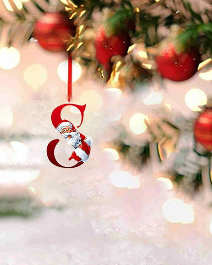 Personalized Santa Hat Alphabet Ornaments for Holiday Tree Decoration