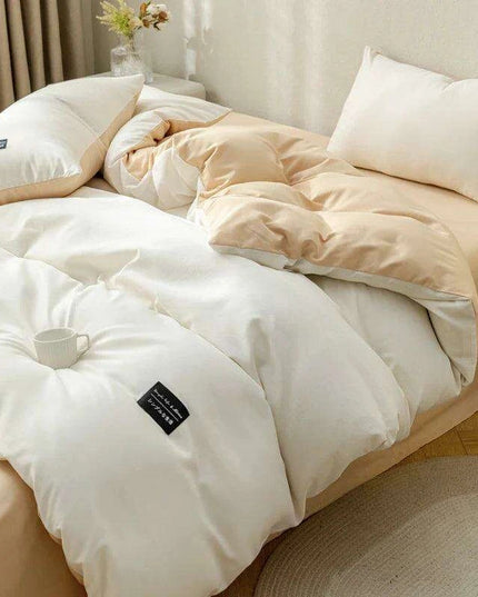 Minimalist Japanese-Inspired Duvet Cover Set with 2 Pillowcases - Luxurious & Cozy Bedding Experience