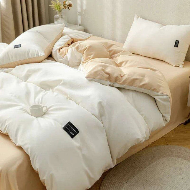Minimalist Japanese-Inspired Duvet Cover Set with 2 Pillowcases - Luxurious & Cozy Bedding Experience