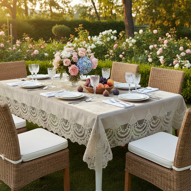 Vintage Velvet Lace Tablecloth – Elegant Home & Event Decor