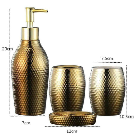 Golden Ceramic Bathroom Accessory Set