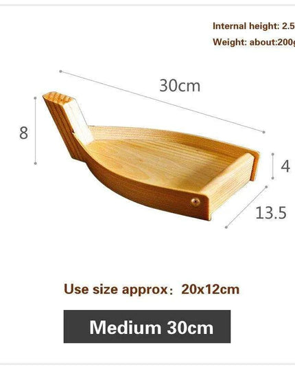Chic Wooden Sushi Serving Tray - Artistic Dishware for Asian Culinary Experiences