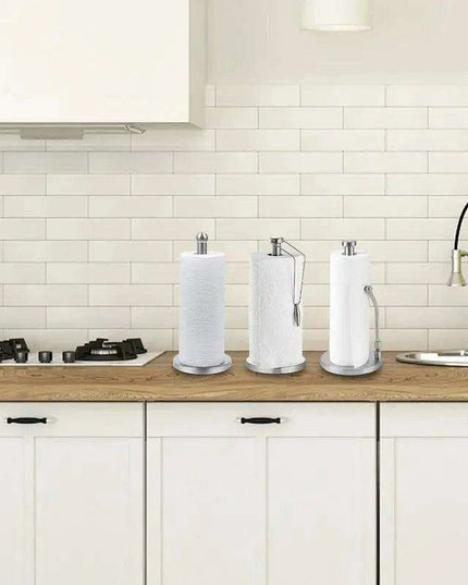 Sleek Stainless Steel Kitchen Roll Holder with Dual Mounting Options