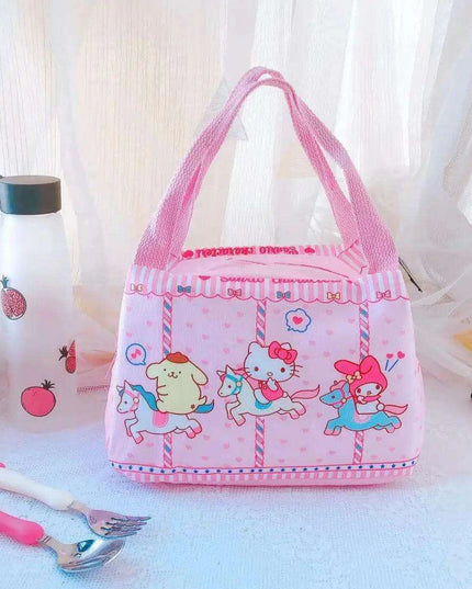 Sanrio Character Cozy Lunch Bag - Cute Insulated Tote Featuring Keroppi, My Melody & Badtz Maru for School and Office