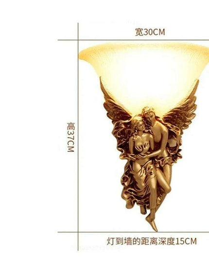 Whimsical Nordic Angel Resin Wall Lights - Unique LED Decor for Indoor Spaces