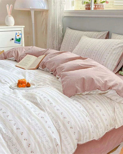 Nordic Lattice Green Grid Bedding Ensemble