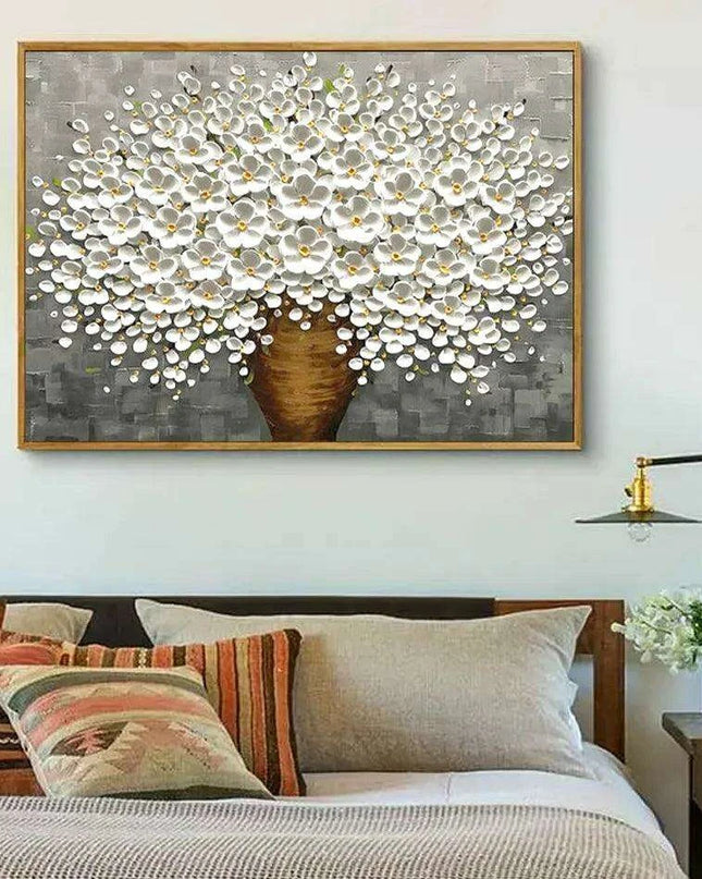 Gray Blossoms Complete Acrylic Art Set for Adults - All-in-One DIY Painting Kit with Canvas, Brushes, and Vibrant Paints