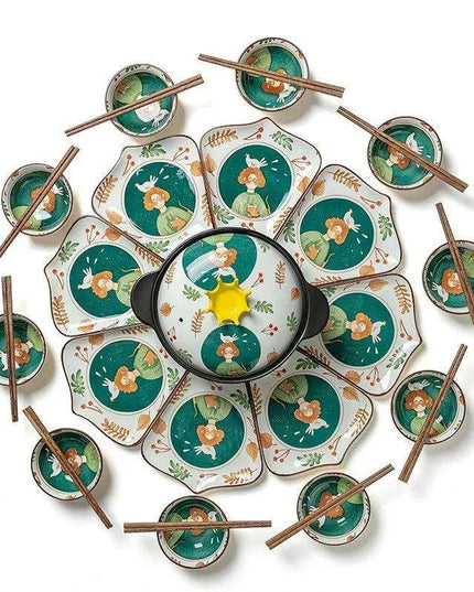 Whimsical Japanese Cartoon 9-Piece Dining Set: Transform Your Meals into Artistic Experiences