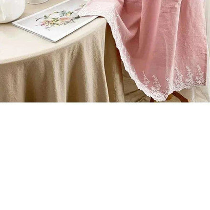 Charming Retro Floral Cotton-Linen Apron Dress for Women