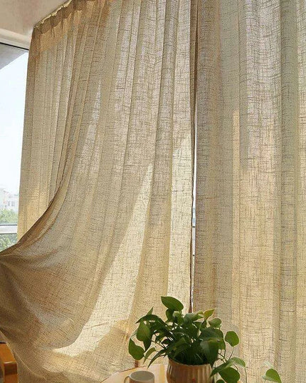 Luxurious Japanese Linen Semi-Blackout Curtains with Ramie Yarn for Modern Decor
