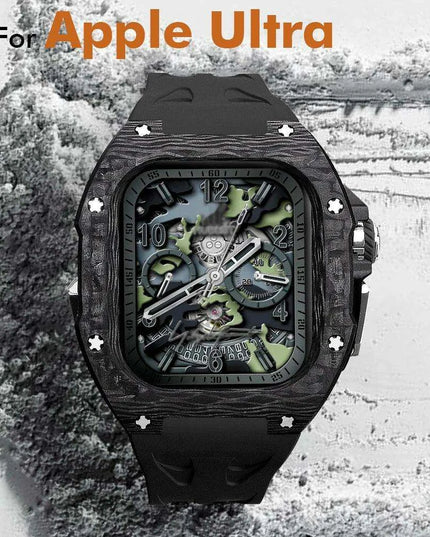 Luxurious Carbon Fiber Upgrade Set for Apple Watch: Elevate Your Style and Protection