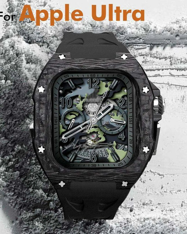 Luxurious Carbon Fiber Upgrade Set for Apple Watch: Elevate Your Style and Protection