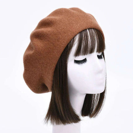 Elegant Cashmere Blend Beret - Trendy Winter Hat for Fashion-Forward Women