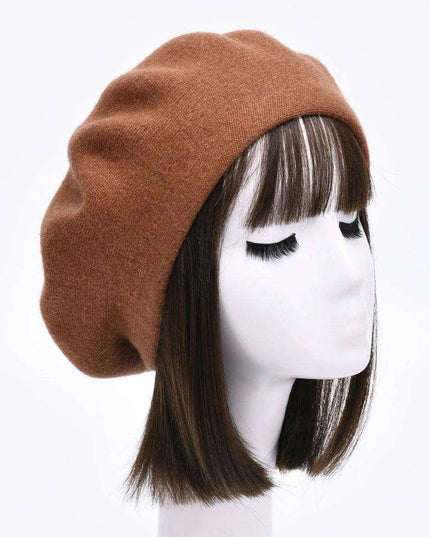 Elegant Cashmere Blend Beret - Trendy Winter Hat for Fashion-Forward Women