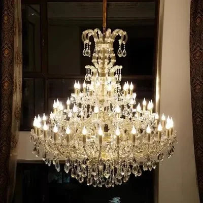 Grand Multi-Tier LED Crystal Chandelier | Hotel Lobby & Villa
