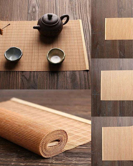 Sophisticated Bamboo Table Runner and Coaster Duo for Dining and Tea Events