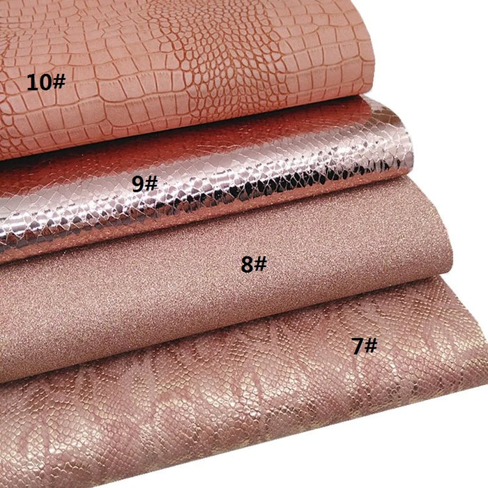 Pink Sparkle Faux Leather Crafting Bundle - Tiger, Honeycomb, and Serpent Patterns for DIY Projects