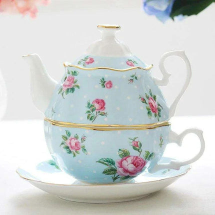 Elegant Vintage Floral Bone China Tea Set - English Rose Collection